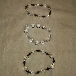 Set of 3 stretchy beaded bracelets